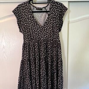 Floral Black Dress